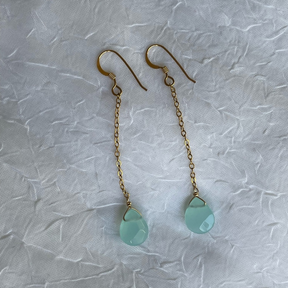 Gold & Turquoise Drop Earrings